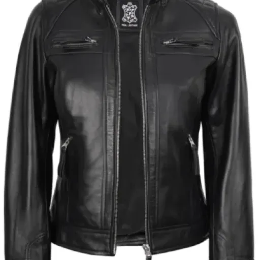 Test Fjackets Veste en cuir femme : le cuir d’agneau sympa, mais coupe assez serrée