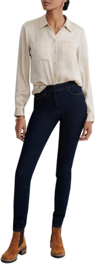 Chemise droite en soie 40 Beige