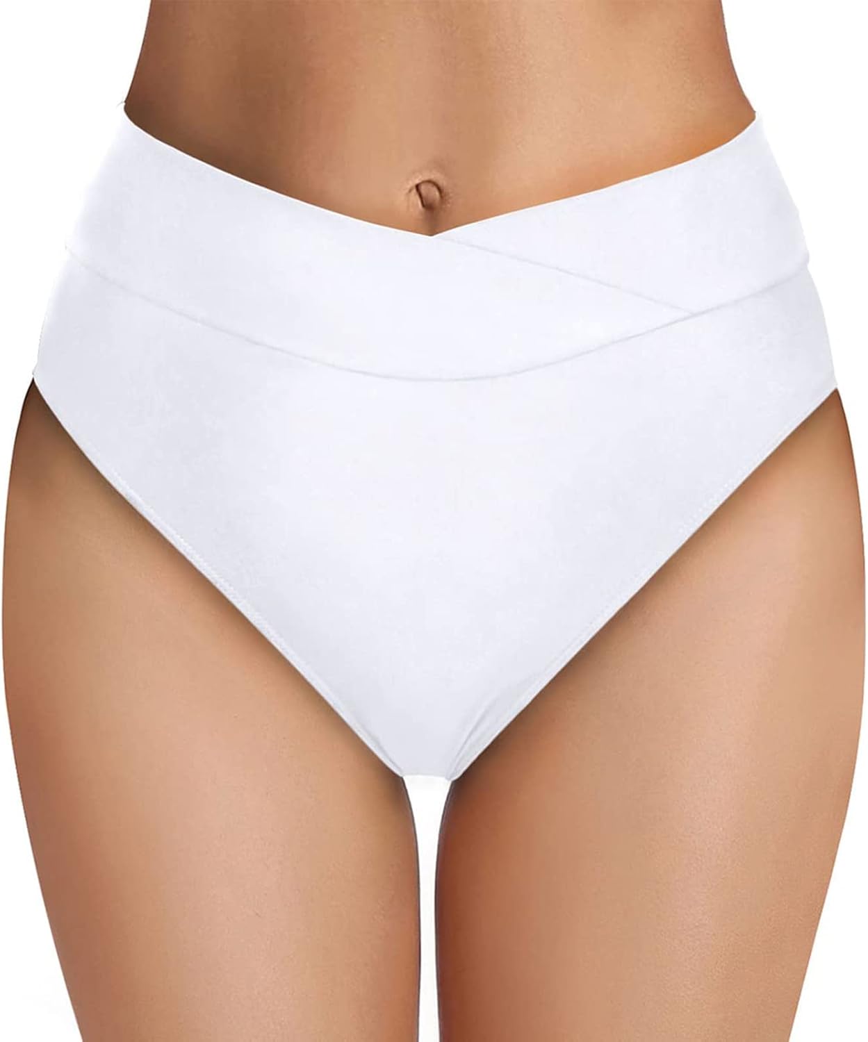 Maillot Tankini 1 Pièce Antigel Maillot De Bain Femmes Taille Haute Bikini Bas Coupe Haute Bas De Bain Couverture Complète Sport Gaine Ventre Plat Grande Taille Bikini Rembourré Blanc XL