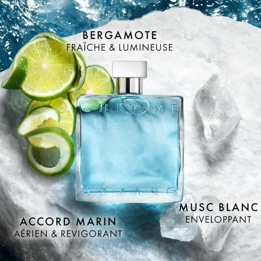 Azzaro Chrome Eau de Toilette - Parfum Frais et Aquatique - Parfum Pour Hommes Pour Porter au Quotidien - Longue Tenue - Parfum de Luxe Pour Homme 100 ml (Lot de 1)