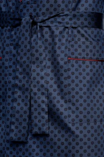 LEVERIE Robe de chambre longue et légère pour homme - Fabriquée dans l'UE - XL bleu/rouge