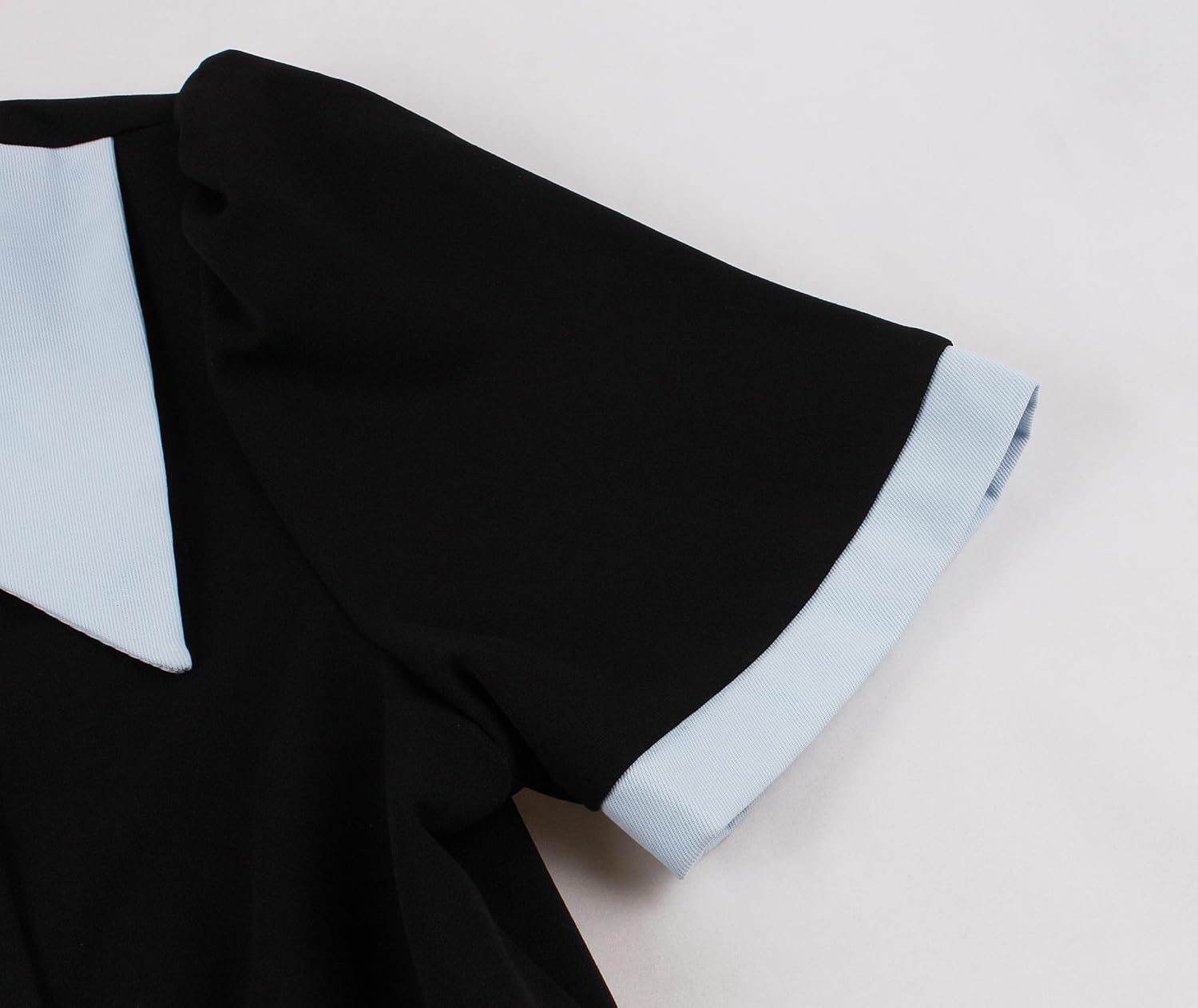 Wellwits Femme Robe Vintage Asymétrique Col Coupe Cocktail Soirée et Bureau S Bleu Clair