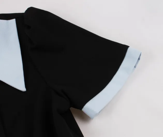 Wellwits Femme Robe Vintage Asymétrique Col Coupe Cocktail Soirée et Bureau S Bleu Clair