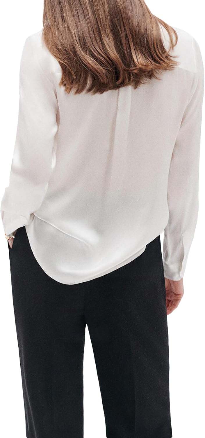 CAROLL chemise droite en soie 42 Ivoire