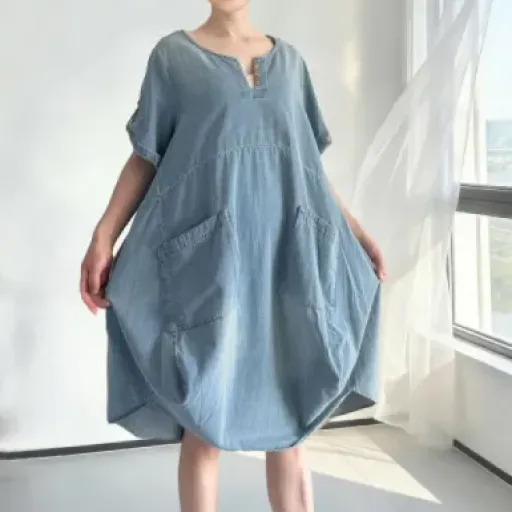 Test FTCayanz Robe T-Shirt Lin Coton : la robe large qui cache tout (mais pas toujours flatteuse)