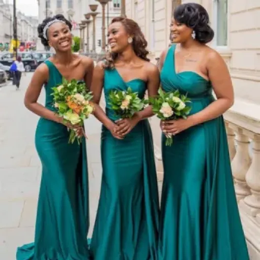 Test Robe sirène satin rose poudré HPPEE : jolie en photo, plus compliquée en vrai