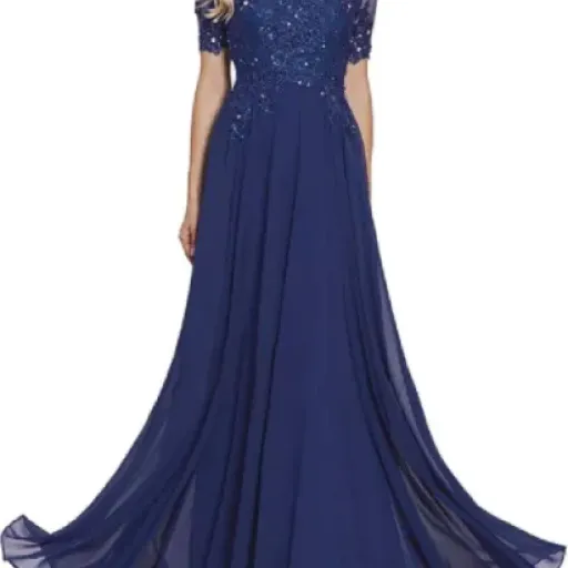 Test Robe de Soirée Dentelle Bleu Marine (yhfshop) : jolie de loin, mais beaucoup de compromis