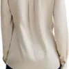 Test Caroll Sk000-jeanneb Blouse Femme 46 Beige : une chemise en soie simple mais bien fichue