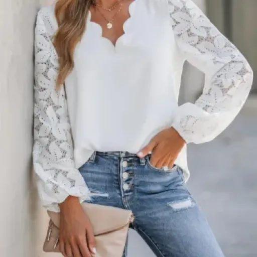 Test CUPSHE Chemisier dentelle florale : joli haut blanc qui fait le job mais avec quelques limites