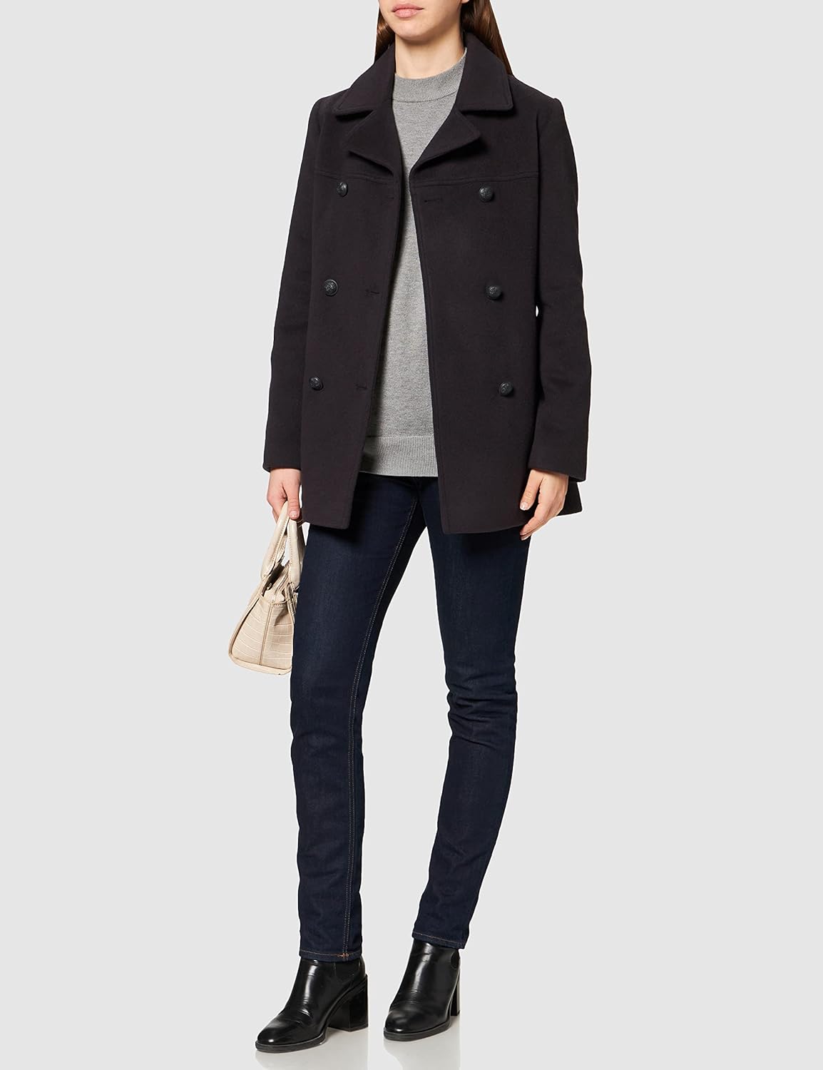 , Blouson Caban Manches Longues Femme 40 Bleu (D85 Rich Navy)