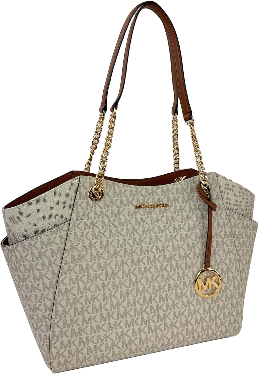 Michael Kors Michael Michael Kors Jet Set Travel Grand sac à bandoulière avec portefeuille de voyage à trois volets Vanille