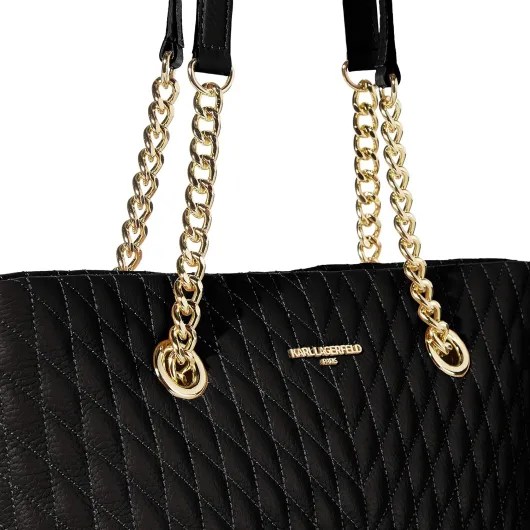 KARL LAGERFELD Sac fourre-tout Karolina pour femme Taille unique Noir/Or