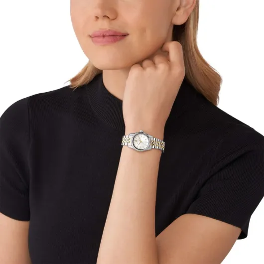 Michael Kors Montre Lexington pour Femme, 26mm Mouvement à Quartz Trois Aiguilles avec Bracelet en Acier Inoxydable Ton Argent et Ton Or