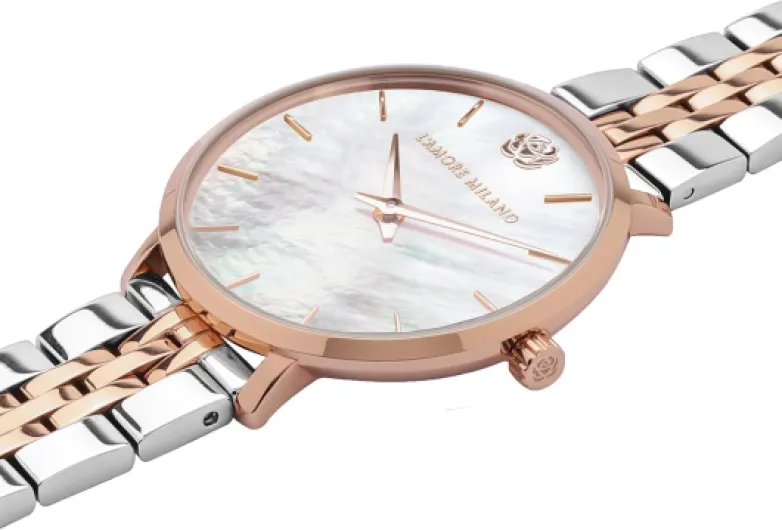 L'AMORE MILANO - Montre Femme Cadeau Noel, Montre-Bracelet et Son Coffret Contenant de Rose eternelle - Idee cadeau femme - Cadeau femme disponible en doré, argenté, et Rose métallisé Or Rose et Argenté