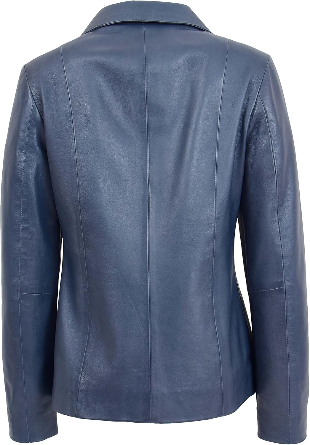 Julia Veste classique en cuir véritable avec fermeture Éclair pour femme 38 Bleu