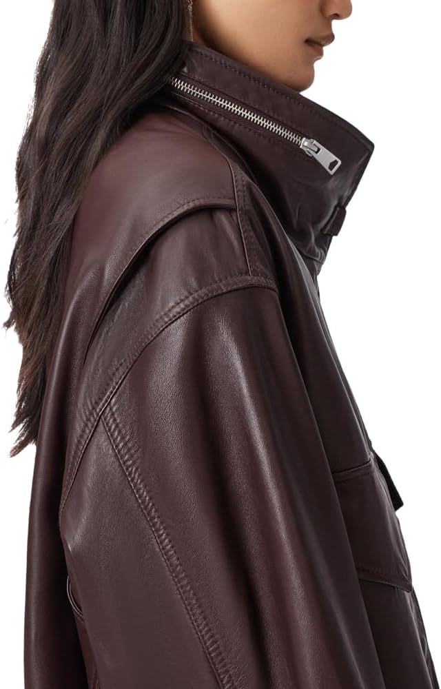 Clay Jacket Veste en cuir Femme S Rouge sang de bœuf
