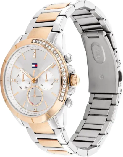 Tommy Hilfiger Montre Analogique Multifunction à Quartz pour Femme avec Bracelet en Acier Inoxydable - Disponible en Version Or ou Argent Gold
