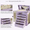 Test AKOZLIN Grande boîte à bijoux violette : du rangement sérieux sans se ruiner