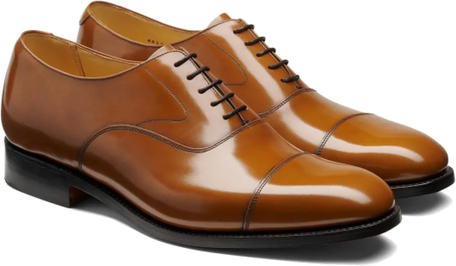 Malvern Chaussures habillées Oxford pour homme – Chaussures Derby en cuir de luxe fabriquées à la main pour une tenue formelle 44 EU Tan Hi Shine