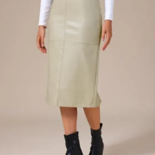 Test Allegra K Jupe midi cuir synthétique : la jupe crayon qui fait le job sans trop en faire