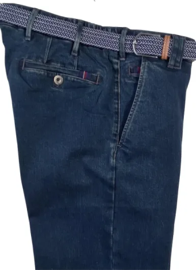 Rayon Hommes Le Travel Pantalon Jeans pour Homme Extensible Disponible en Grande Taille Coloris Bleu Coupe Droite Regular Ceinture Élastiquée Côté Livré avec Ceinture Attention Taille FRANÇAISE Bleu 64