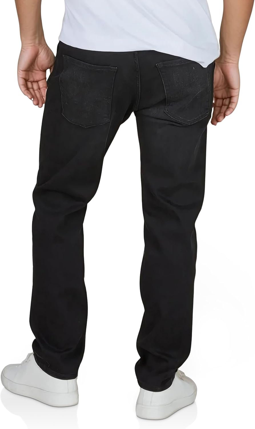 JACK & JONES JJICLARK Pantalon en jean stretch long pour homme Coupe droite Bleu Noir Taille 30 31 32 33 34 36 38 33W / 30L Noir (Cb 137)