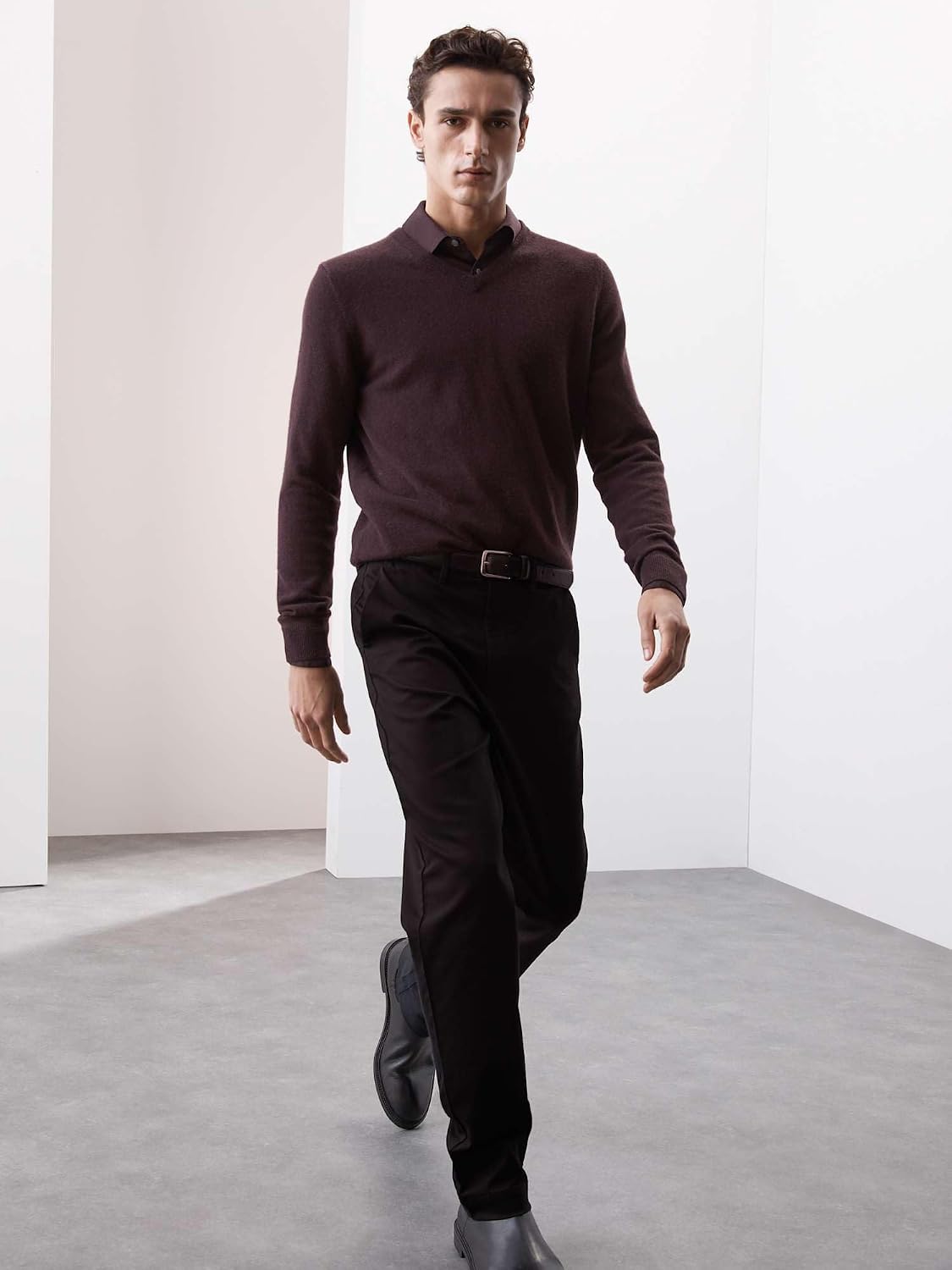 Marks & Spencer Chino Italien Homme Coupe Standard, avec Poches 40W / 31L Black Mix