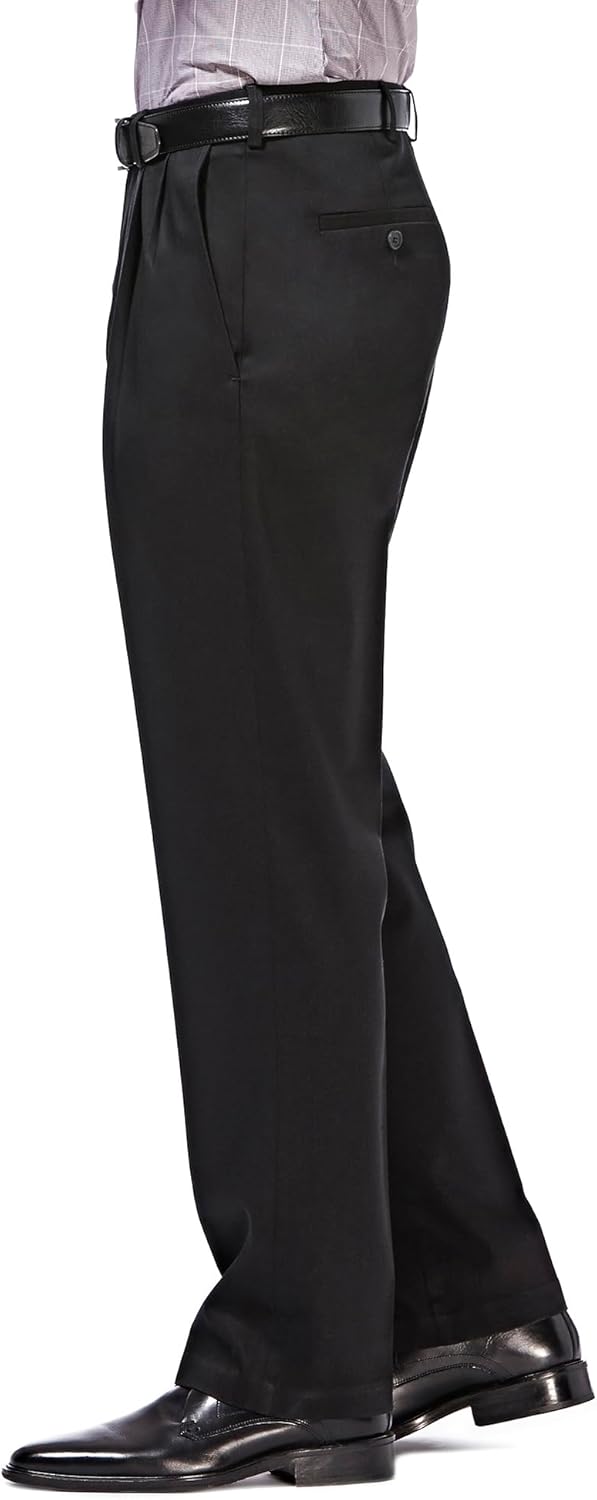 Haggar Hc10897 - Pantalon décontracté - Classic-fit,Classique - Homme 44W / 30L Noir/Transparent