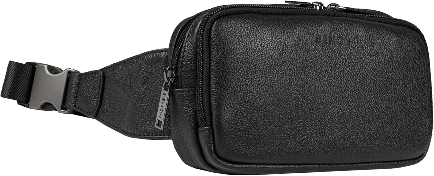Bemon Banane en Cuir pour Homme Enzo, 20 x 12 x 7 cm