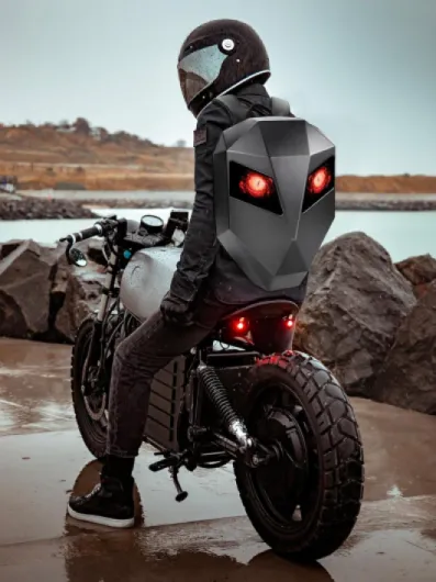 Sac à dos pour casque de moto, Sac à dos programmable pour moto, sac à dos LED, Sacoche pour casque avec affichage LED, Sac à bandoulière imperméable à coque rigide 3D