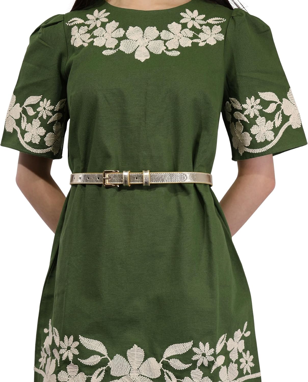 Ceinture femme 2 cm Véritable CUIR ITALIEN, LINDA Doré 85