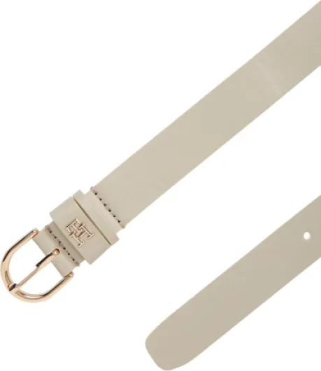 Tommy Hilfiger Ceinture Femme Essential Effortless 2,5 cm Cuir 75 Beige (Sugarcane)