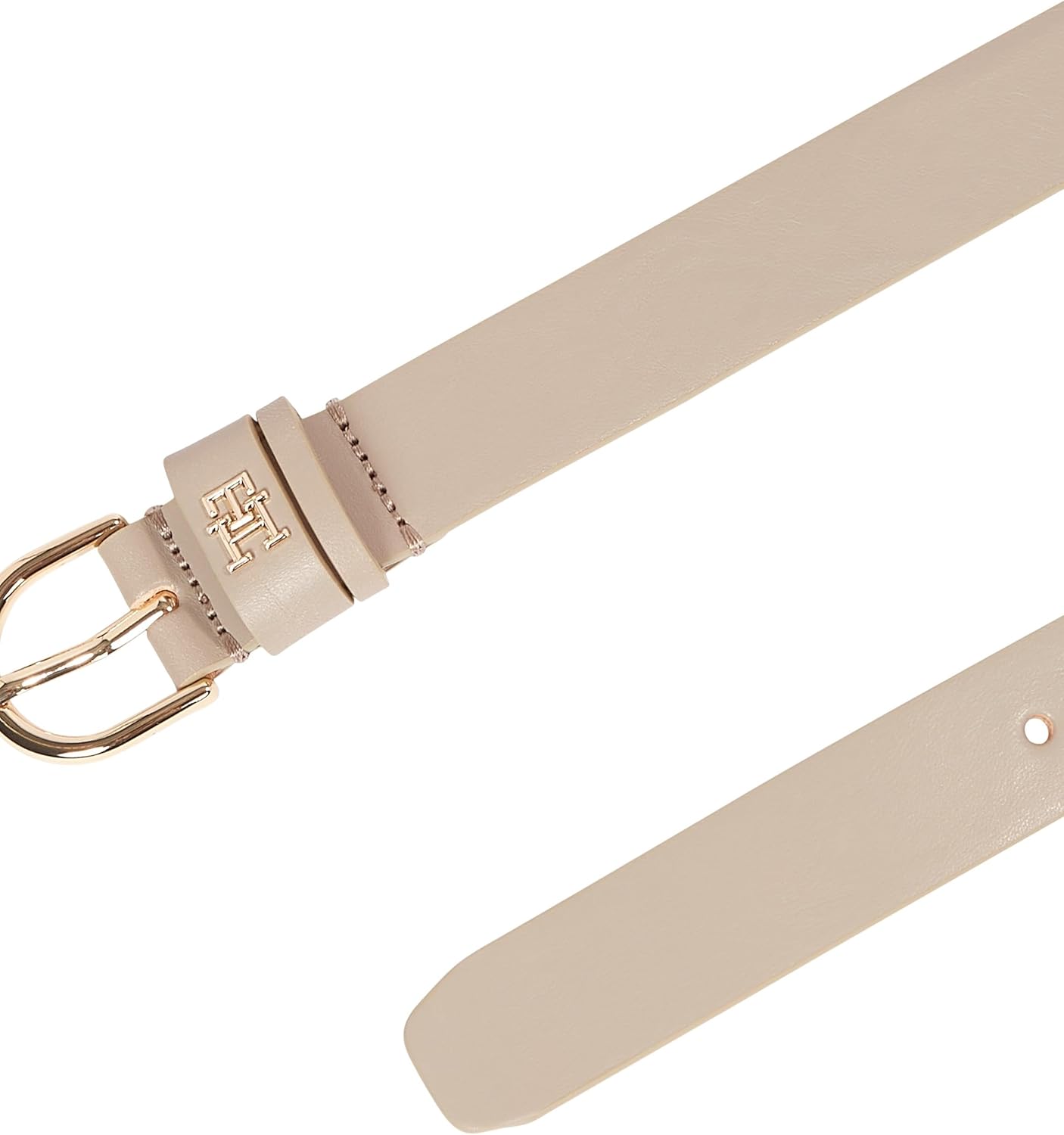 Tommy Hilfiger Ceinture Femme Essential Effortless 2,5 cm Cuir 75 Khaki (Sandalwood)