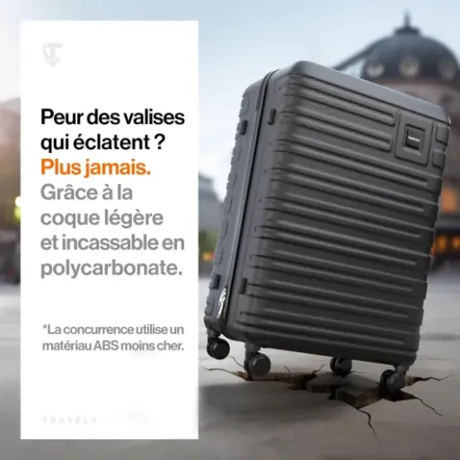 Test Travely Valise Polycarbonate XL 77 cm : grosse capacité, poids contenu et vraie valise de bourlingueur