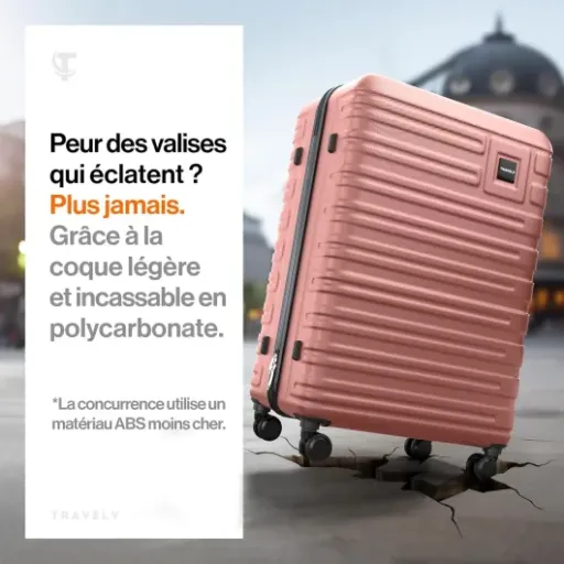 Test Travely Valise Polycarbonate XL 77 cm : grosse capacité, vraie valise de bourrinage d’aéroport
