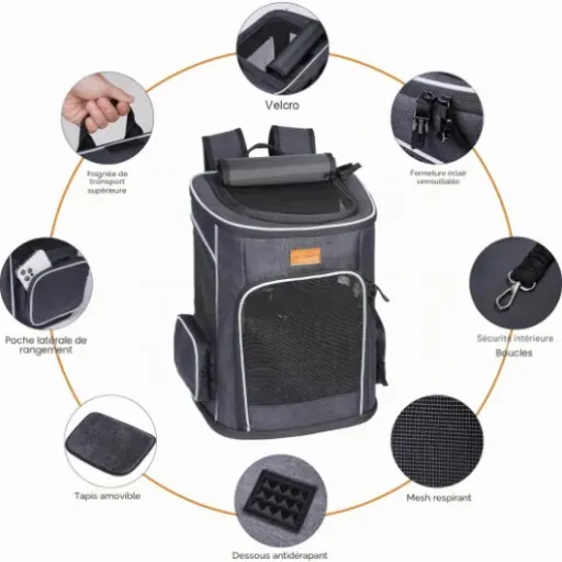 Test Morpilot Sac à Dos de Transport Gris Foncé : pratique pour chats et petits chiens, mais pas parfait